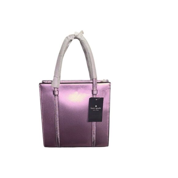 ♠️ NWT KATE SPADE Limited Edition Metallic quartz pink patent leather Small Tote - Picture 4 of 14
